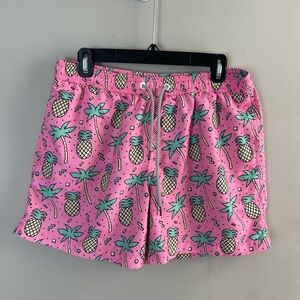 Tropical Pink Pineapple Men's Swim Trunks
